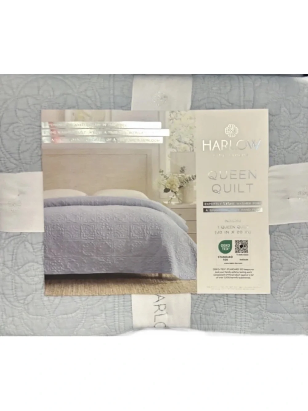 Harlow Gray Queen Stonewashed Quilt 90”x90”